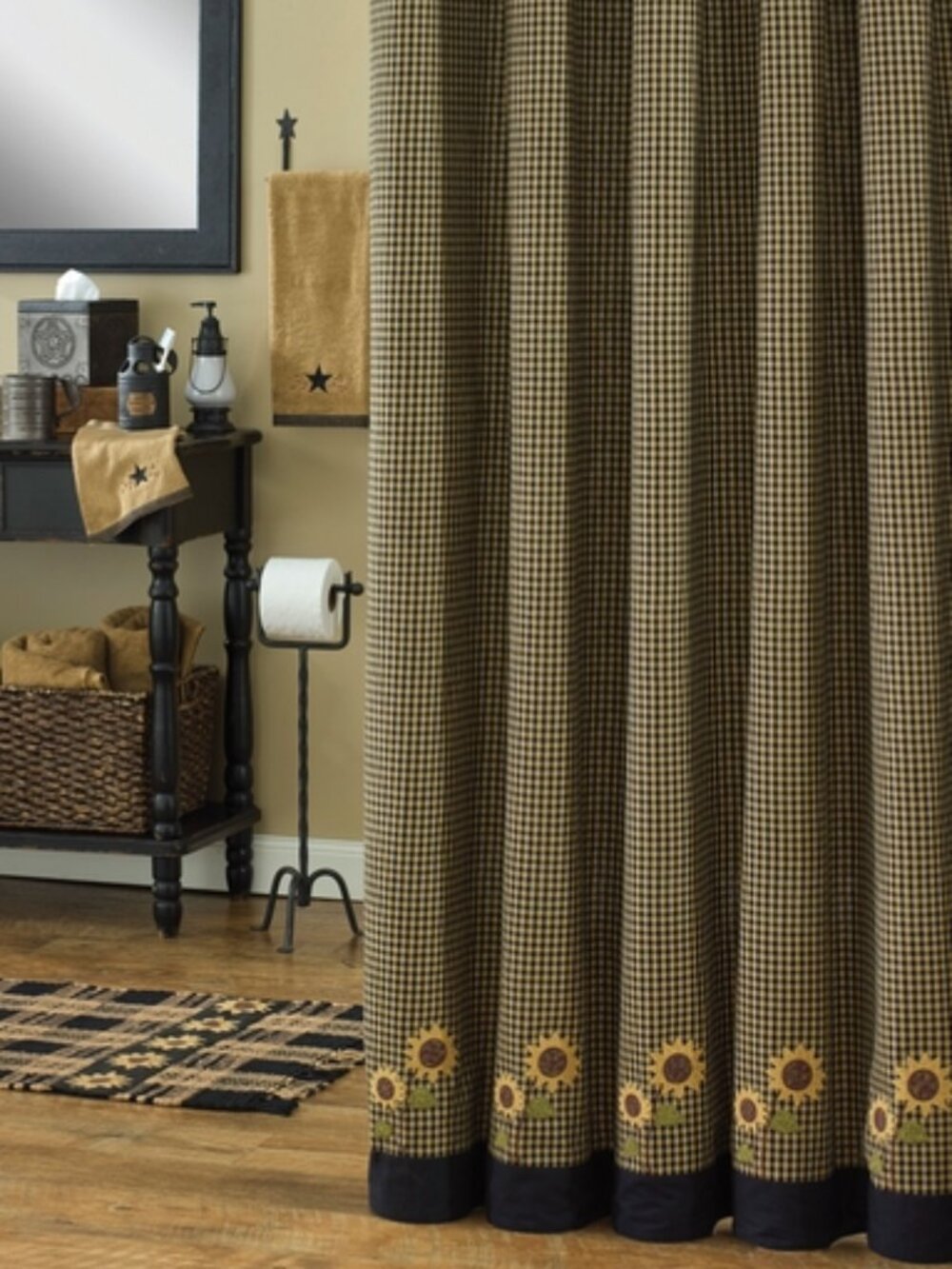 Sunflower checked Shower Curtain